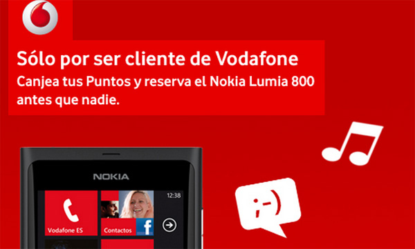 Nokia Lumia 800, precios y tarifas con Vodafone
