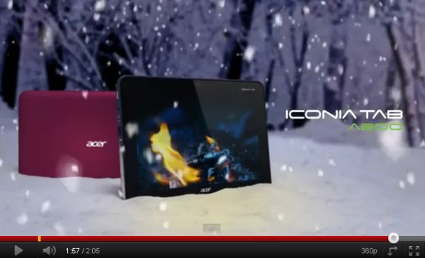 Primer ví­deo promocional del Acer Iconia TAB A200