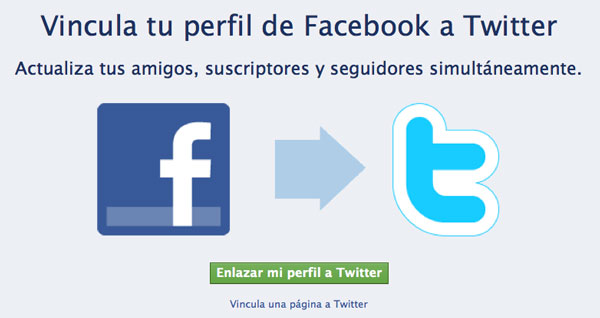 Nueva opción para vincular tus cuentas de Facebook y Twitter