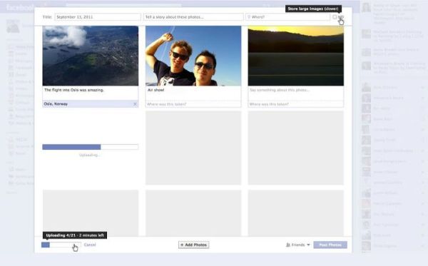 Facebook deja etiquetar las fotos durante la subida 1