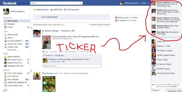 facebook ticker
