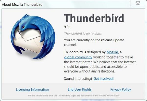 Thunderbird 9, descarga gratis este cliente de correo