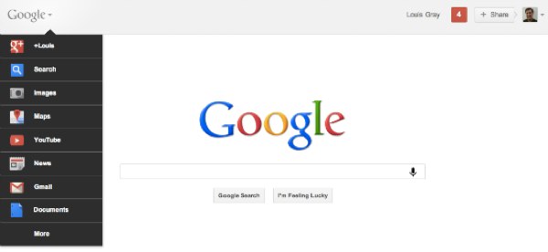 Google cambia el diseño de su barra de navegación