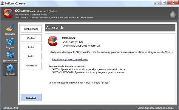 CCleaner 3.14, novedades de esta nueva versión de CCleaner