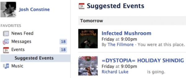 Facebook prueba los eventos sugeridos en Facebook Lugares