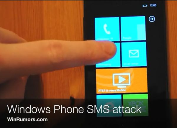 windows phone 7.5 ataque sms