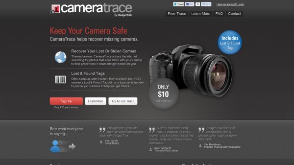 Rastrea tu cámara robada en Internet con CameraTrace