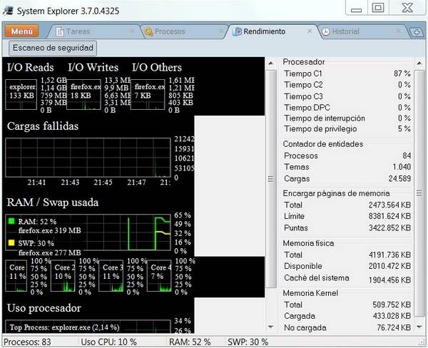 System Explorer, completa el administrador de tareas