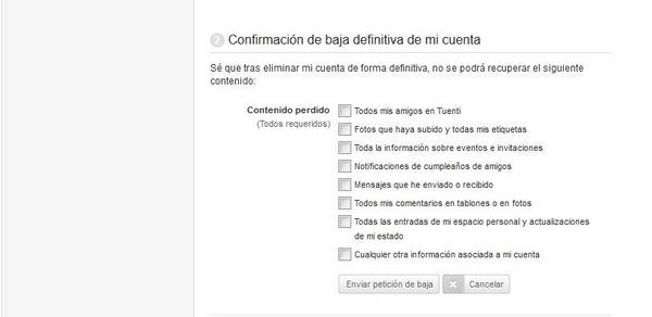Cómo darse de baja de Tuenti
