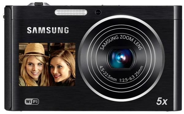 Cámara compacta Samsung DV300F, con pantalla dual y Wi-Fi