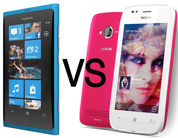 Comparativa: Nokia Lumia 800 vs Nokia Lumia 710