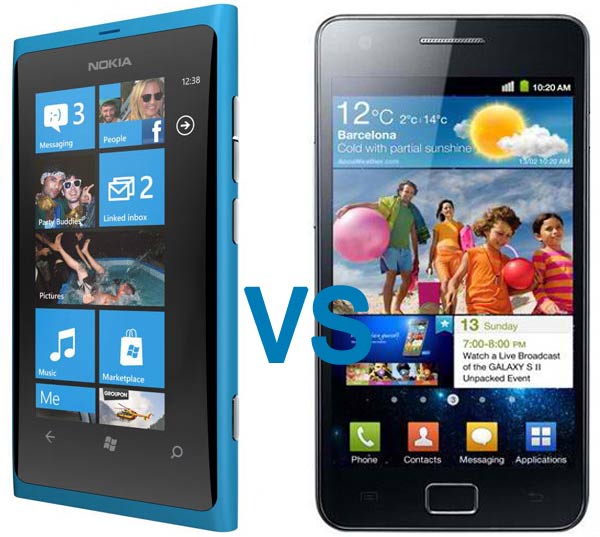 Comparativa: Nokia Lumia 800 vs Samsung Galaxy S2