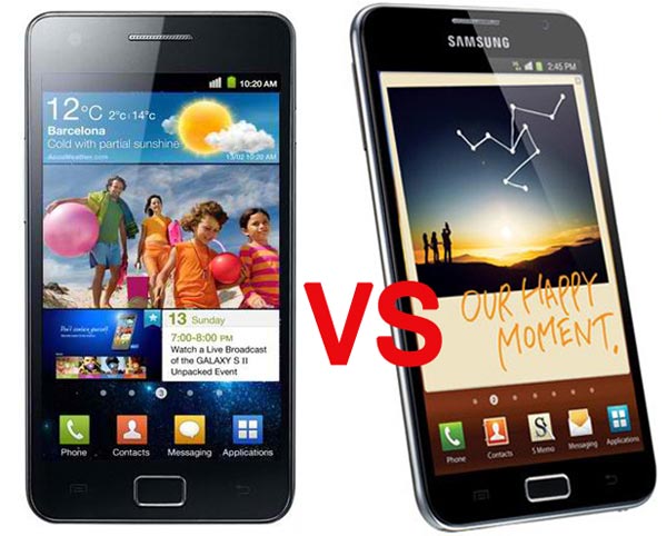 Comparativa: Samsung Galaxy Note vs Samsung Galaxy S2