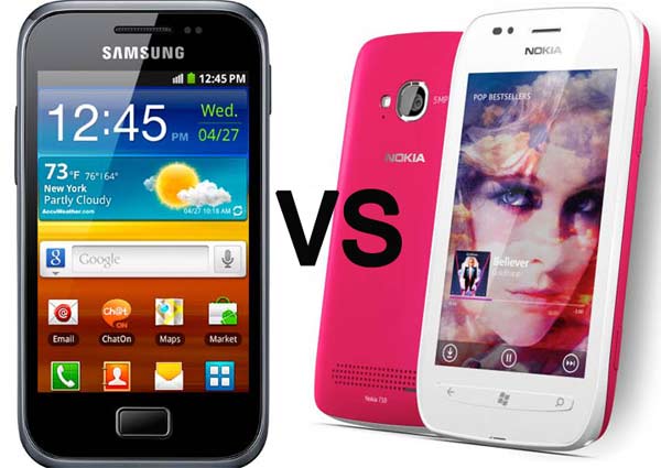 Nokia Lumia 710 vs Samsung Galaxy Ace Plus