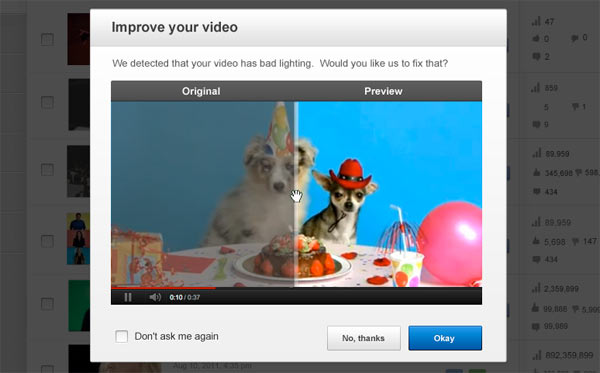 YouTube permite mejorar los ví­deos en un solo clic