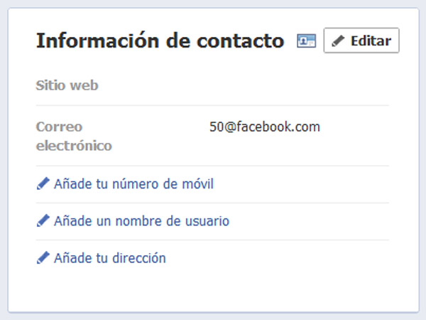 Facebook direccion