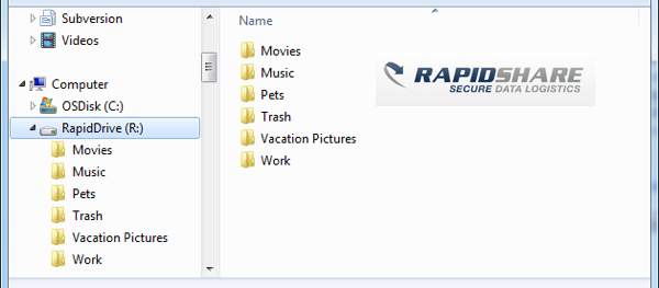 RapidDrive, servicio de almacenamiento online de RapidShare
