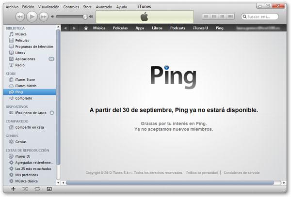 Ping, la red social de música de Apple, cierra las puertas esta semana