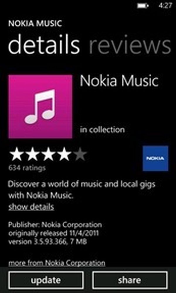 Nokia Music se actualiza a la versión 3.5