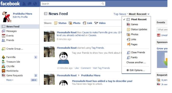 Cómo decide Facebook qué mostrar en tu página de inicio