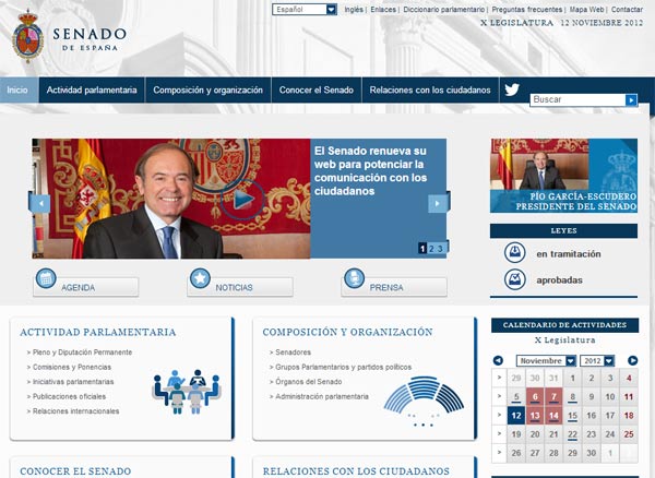 La web del Senado, ví­ctima de las bromas en su dí­a de estreno