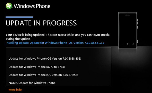 Nokia Lumia 800 actualizacion