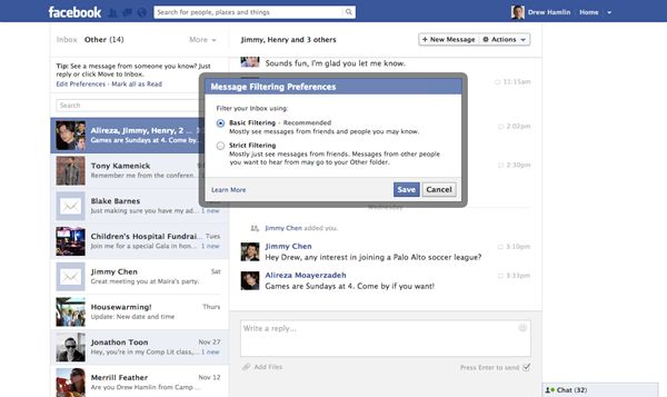 Facebook prueba un sistema de mensajes de pago procedentes de extraños