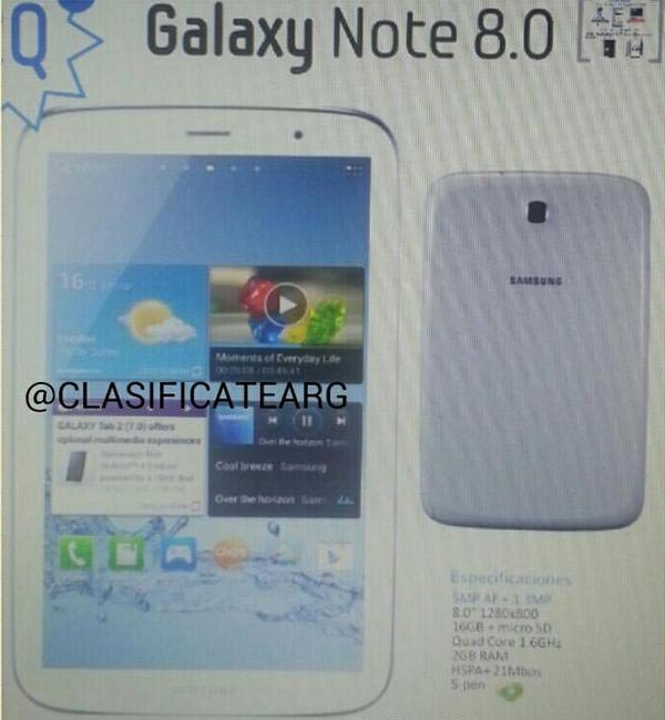 Se filtran nuevos datos sobre el Samsung Galaxy Note 8.0