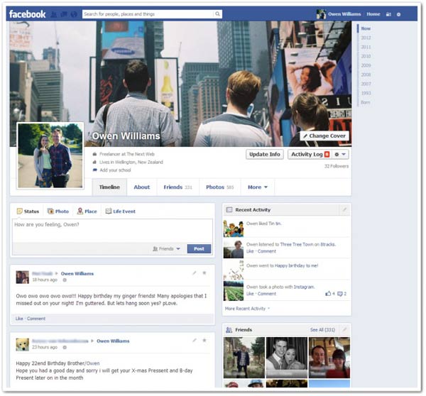 Facebook podrí­a lanzar un nuevo diseño de Biografí­a