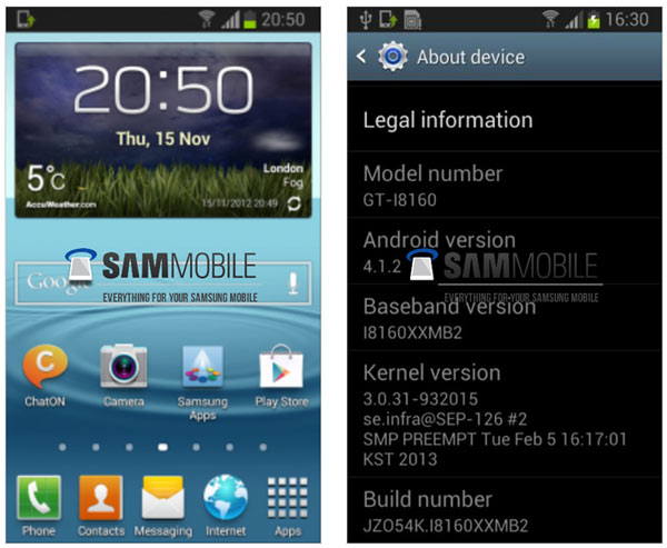 El Samsung Galaxy Ace 2 se actualizarí­a a Android 4.1.2 en marzo