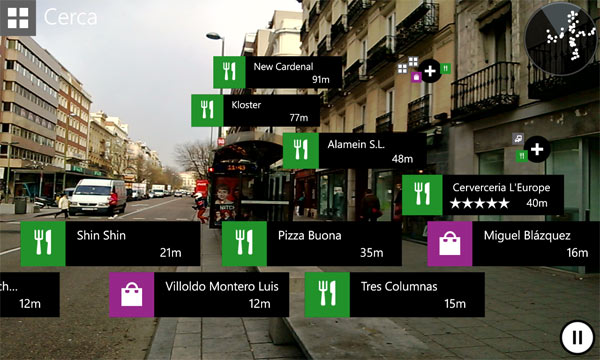 Encuentra un restaurante, hotel o parking desde un Nokia Lumia