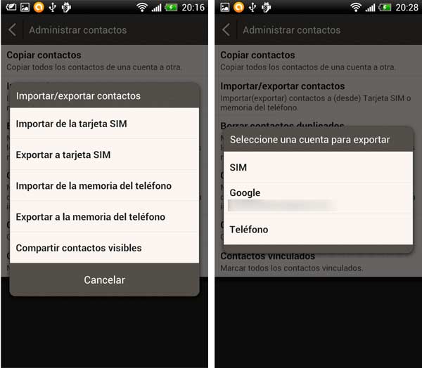 Android exportar contactos 02