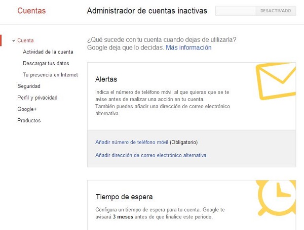 Google piensa en los muertos 2 Administrador de cuentas inactivas de Google