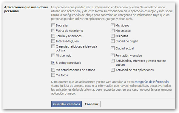 facebook opciones de privacidad