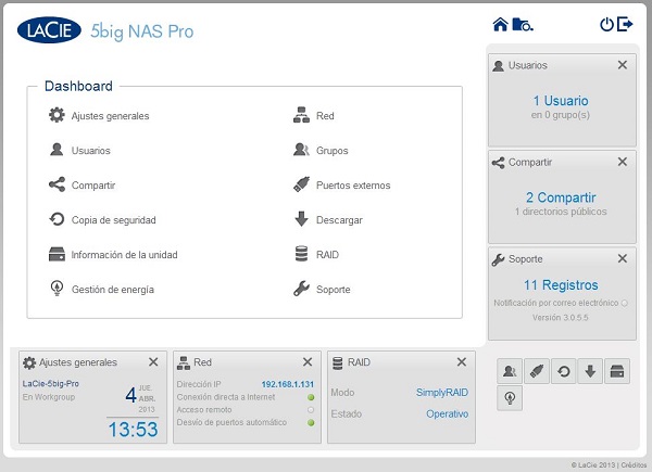 LaCie 5big NAS Pro, análisis a fondo 2 Escritorio de LaCie 5big NAS Pro
