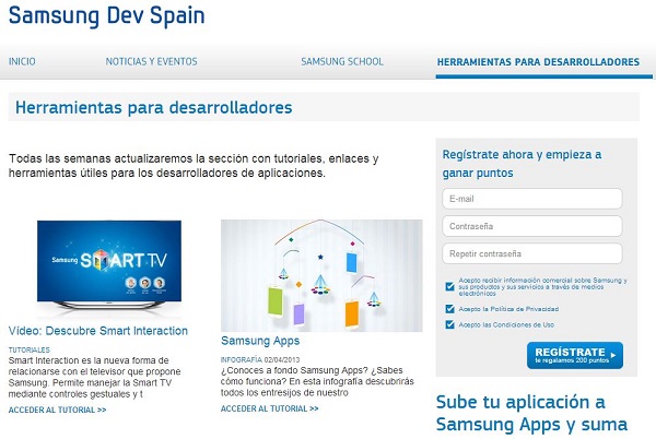 Samsung crea un portal en España para desarrolladores de apps