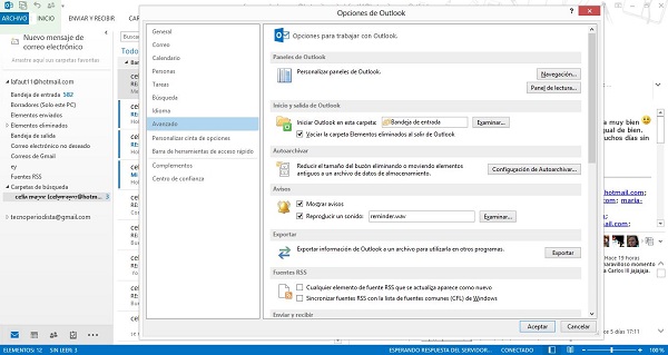 Borrar archivos eliminados en Outlook 2013