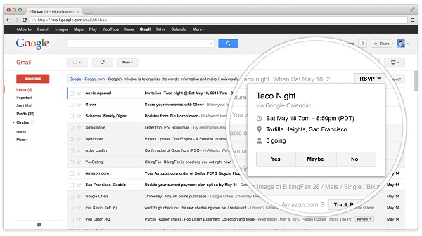 Botones de acción rápida en Gmail