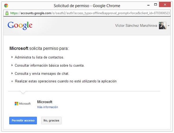 Google Talk en Outlook.com