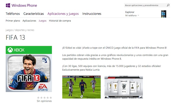 FIFA 13 saldrá para Windows Phone en exclusiva para los Nokia Lumia 2 FIFA 13 saldrá para Windows Phone en exclusiva para los Nokia Lumia 2