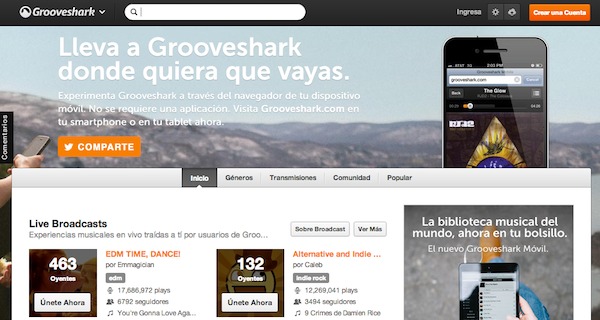 Google añade Grooveshark a su filtro antipiraterí­a