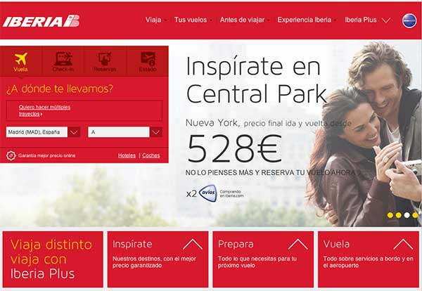 Nueva web de Iberia
