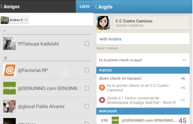 Checkin en grupo en Foursquare