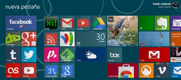 Cómo dar el aspecto de Windows 8 a la página principal de Chrome