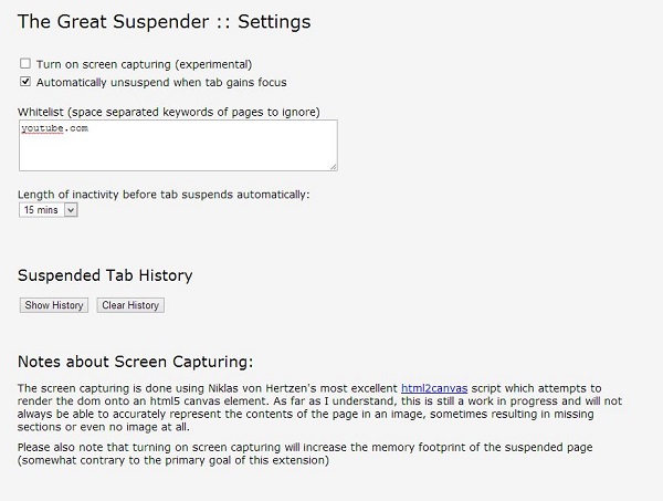 Cómo liberar memoria de las pestañas que no usemos en Google Chrome 2 The Great Suspender