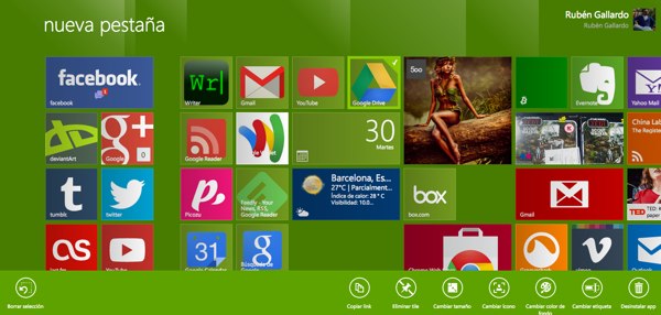 opciones personalizacion new MetroTab windows8 chrome