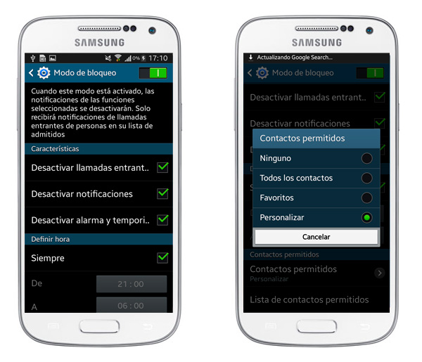 Cómo usar el Modo bloqueo en el Samsung Galaxy S4 Mini 2 SGS4Mini modo bloqueo