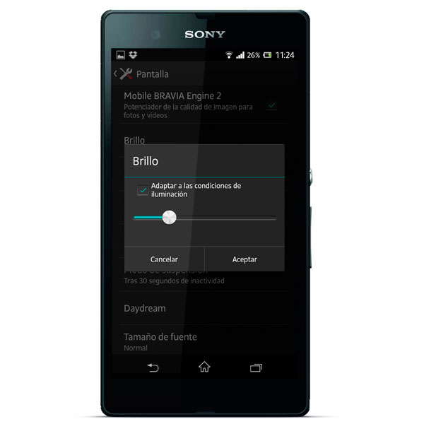 Sony Xperia Z pantalla