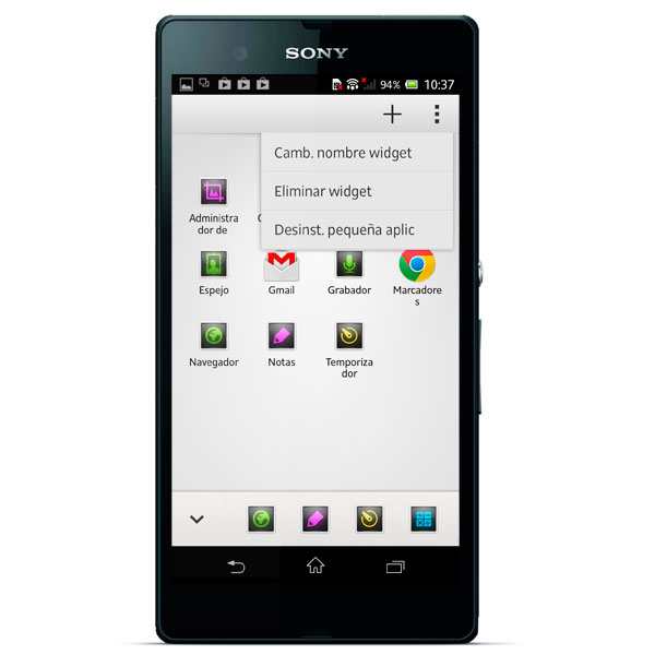 Sony Xperia Z small apps