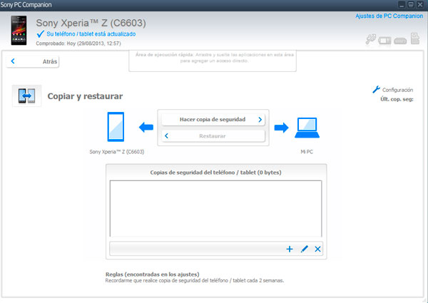 SonyXperiaZ sincro copia